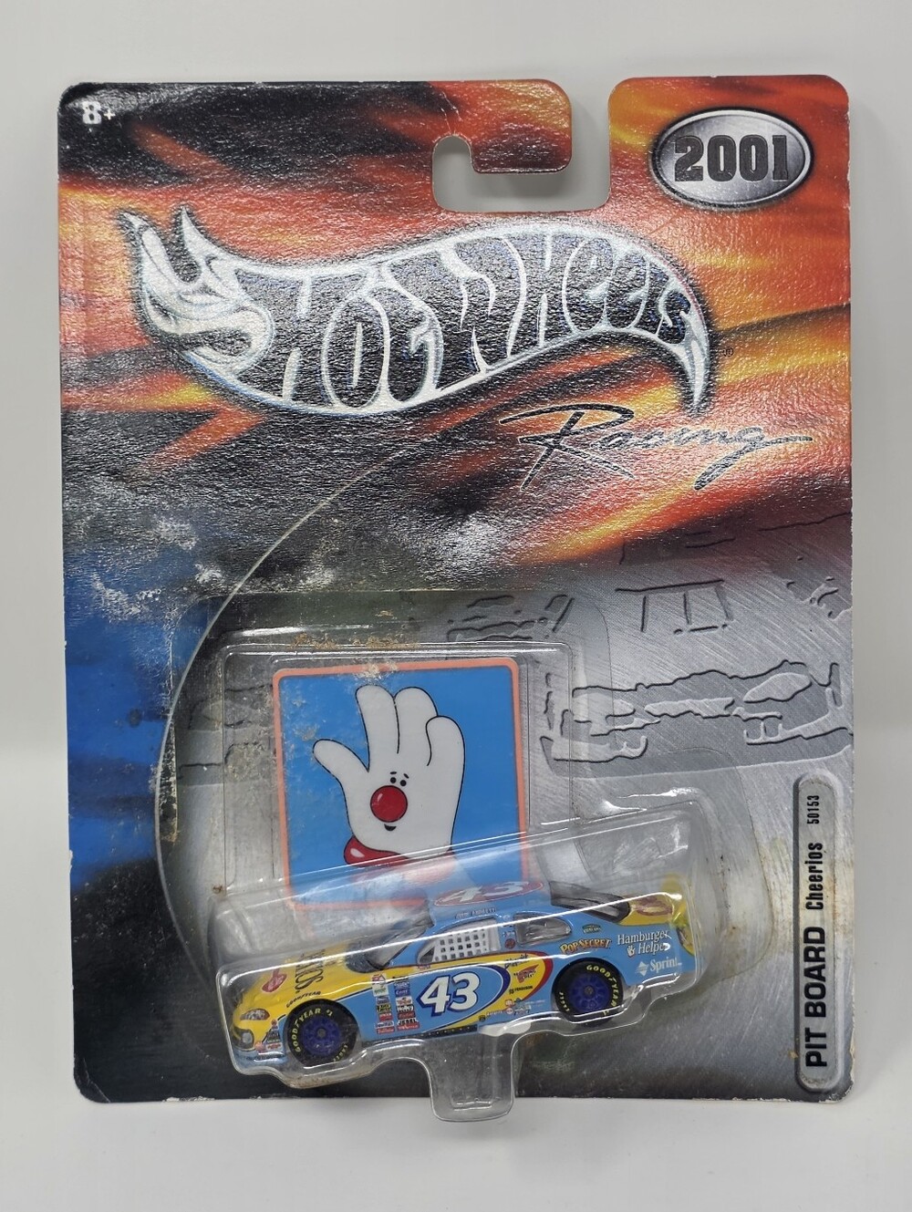 2001 Hot Wheels Racing #43 John Andretti Cheerios Pit Board NASCAR 1:64